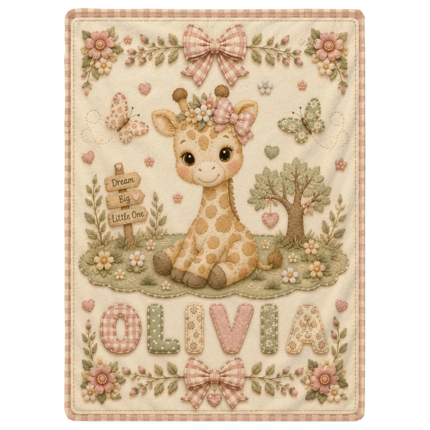 Personalized Baby Blanket With Name, Custom Baby Blankets, Giraffe Design