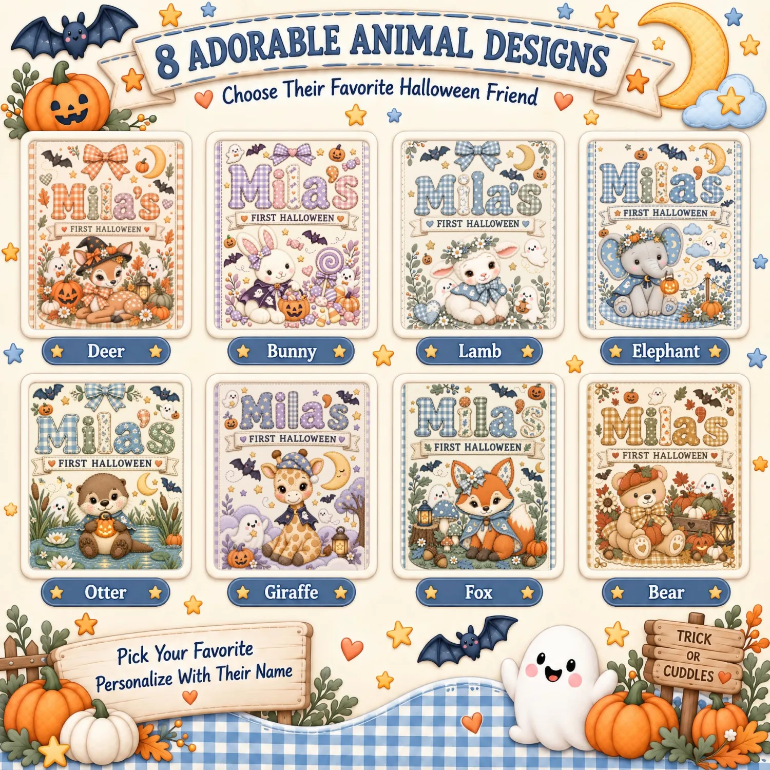 Personalized First Halloween Baby Blanket with Name Custom