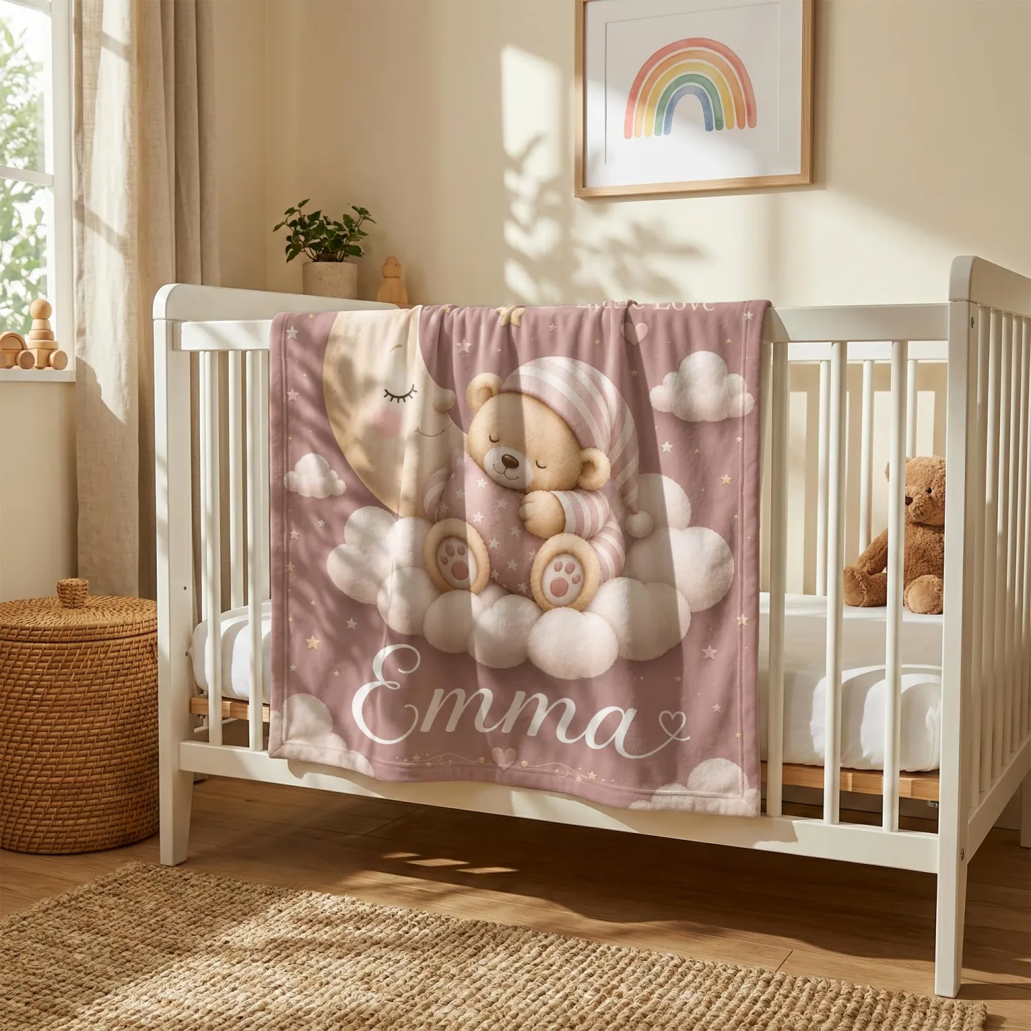 Personalized Baby Blanket With Name, Custom Baby Blankets Gift for Boy Girl