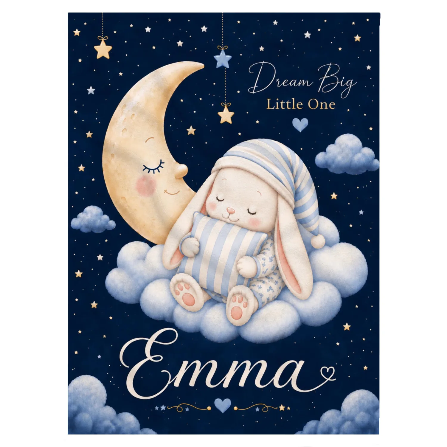 Personalized Baby Blanket With Name, Custom Baby Blankets Gift for Boy Girl
