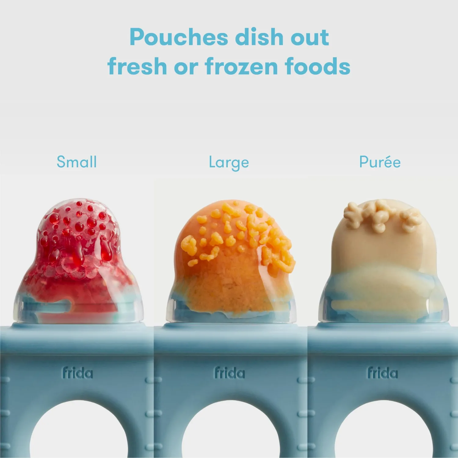 Frida Baby Push Pop Feeder, Baby Fruit Feeder, 3 Count, Blue, 3 Count, Blue