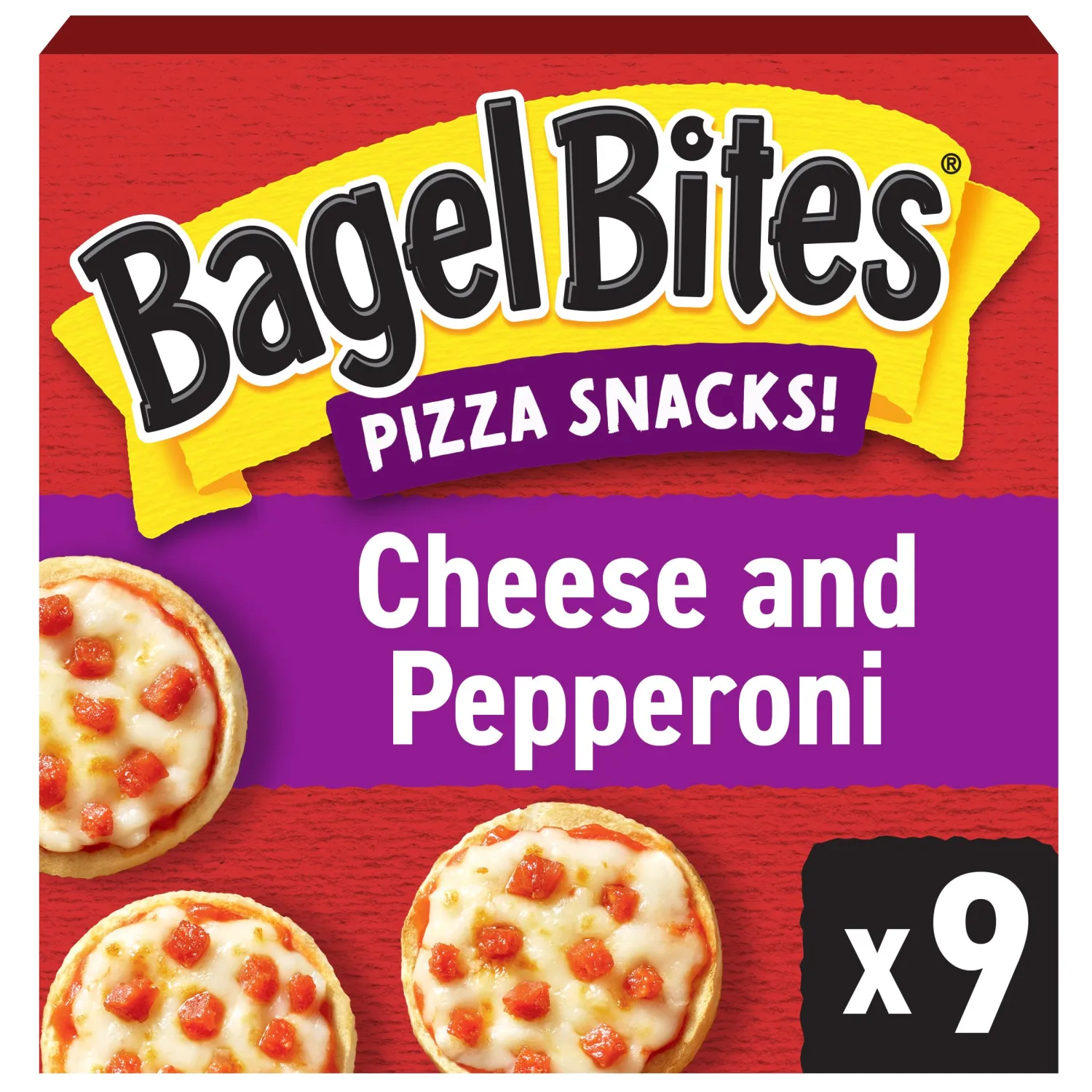 Bagel Bites Mini Pizza Bagel Frozen Snacks, Cheese and Pepperoni