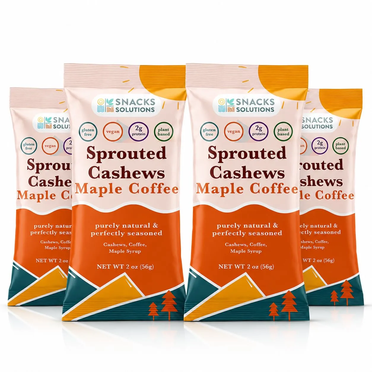 Snack Solutions Nuts & Seeds (2 Ounce (Pack of 4), Cashews(Maple Coffee))