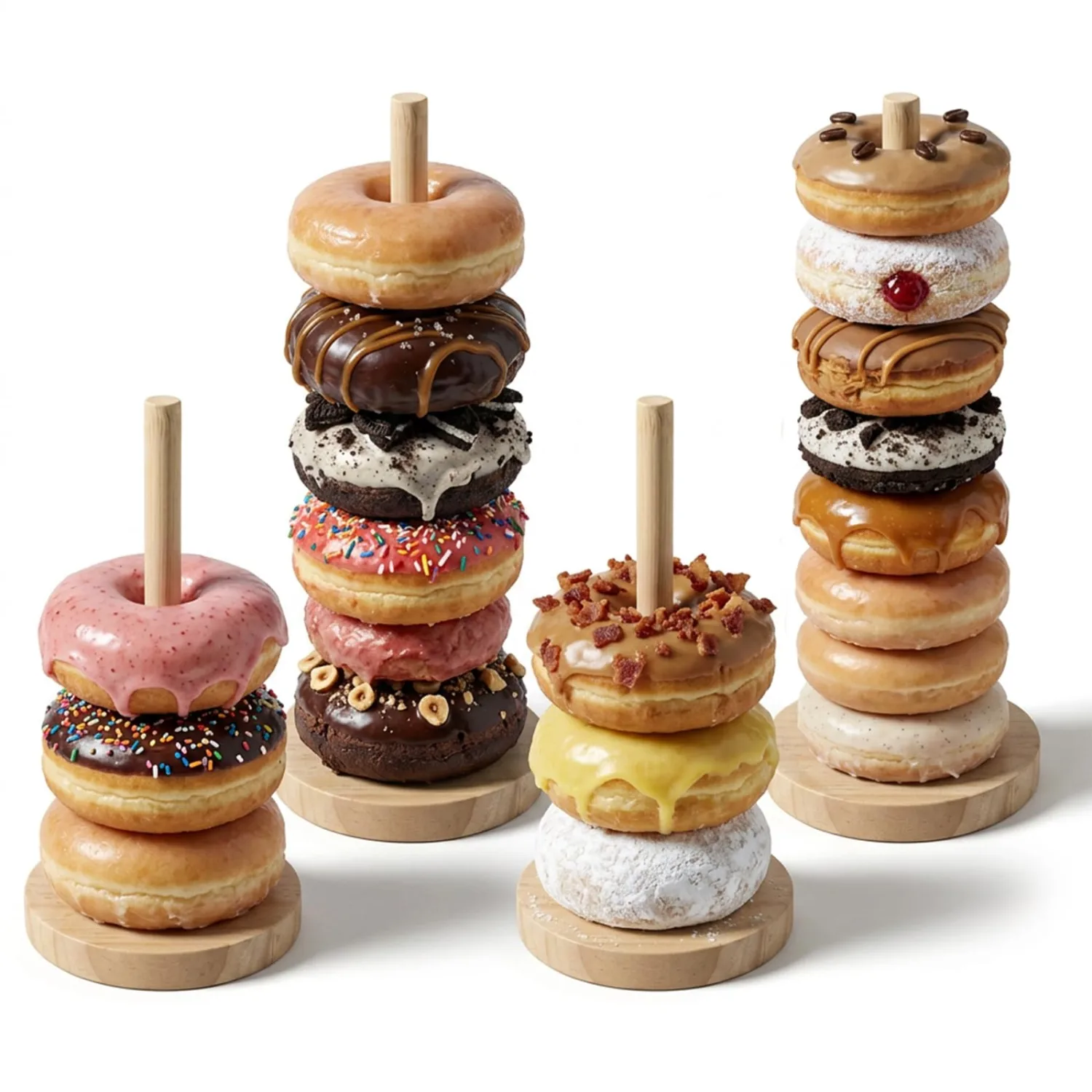 Donut Stand Bagel Holder Sticks Display Racks Party Towers, 4Pcs