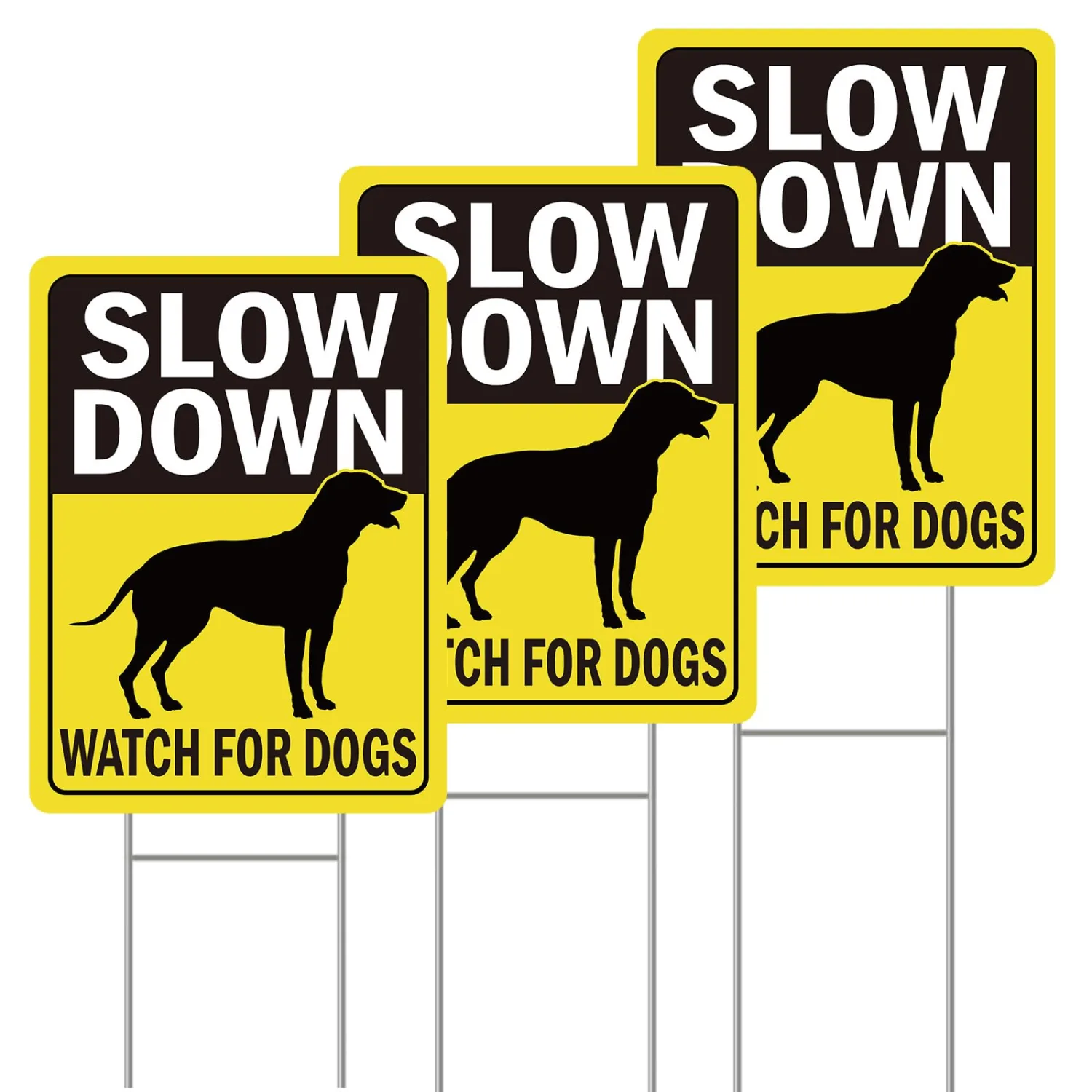 Rngmsi Slow Down Dogs At Play Yard Sign Set 3pc