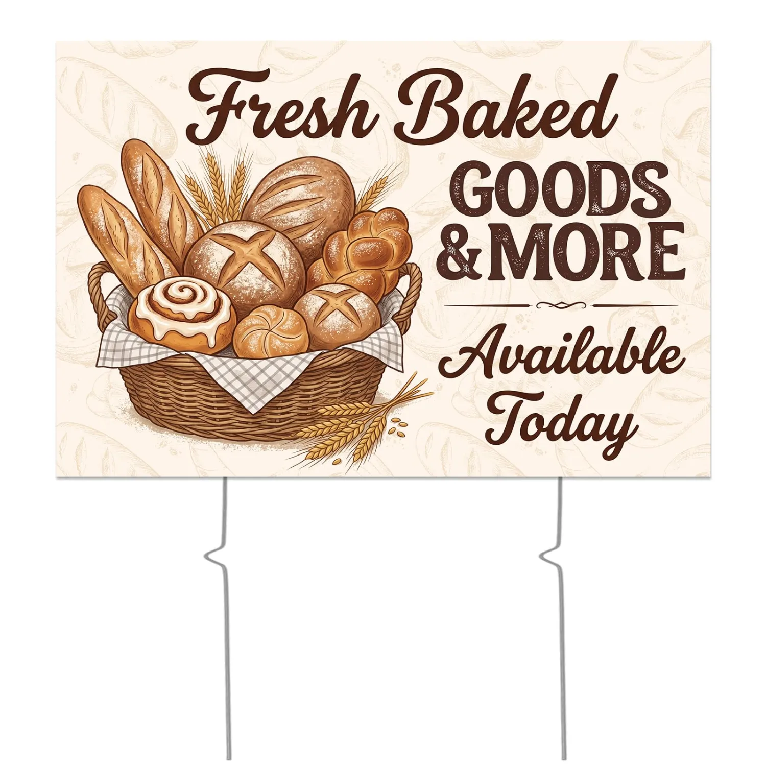 Rngmsi Fresh Baked Sourdough Bread Yard Sign with Ground Stake 1pc