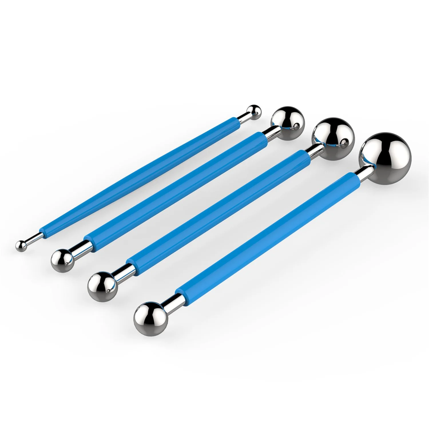DIY Cake tools, AmyTalk 4Pcs Metal Ball Baking Fondant Cake Tools Stainless Steel 8 Head Pen for Sugar Flower