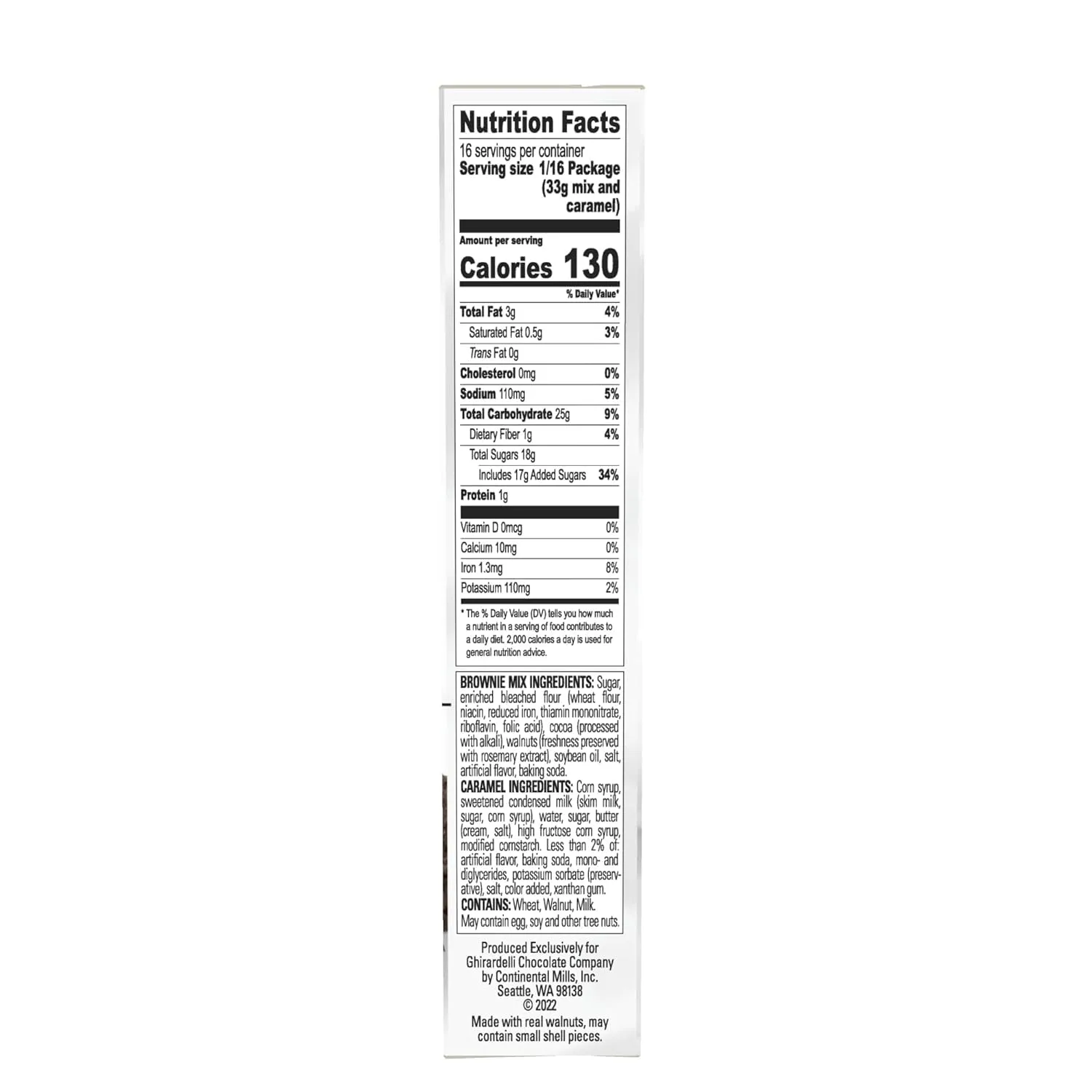 Ghirardelli Premium Brownie Mix for Homemade Chocolate Brownies, Baking Mix with Caramel and Walnuts, Caramel Walnut Turtle, 18.5 Ounce (Pack of 2)