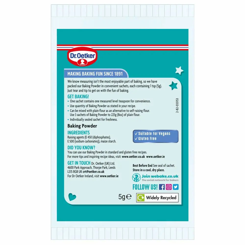 Dr. Oetker - Home Baking - Baking Ingredients - Baking Powder - 6x5g