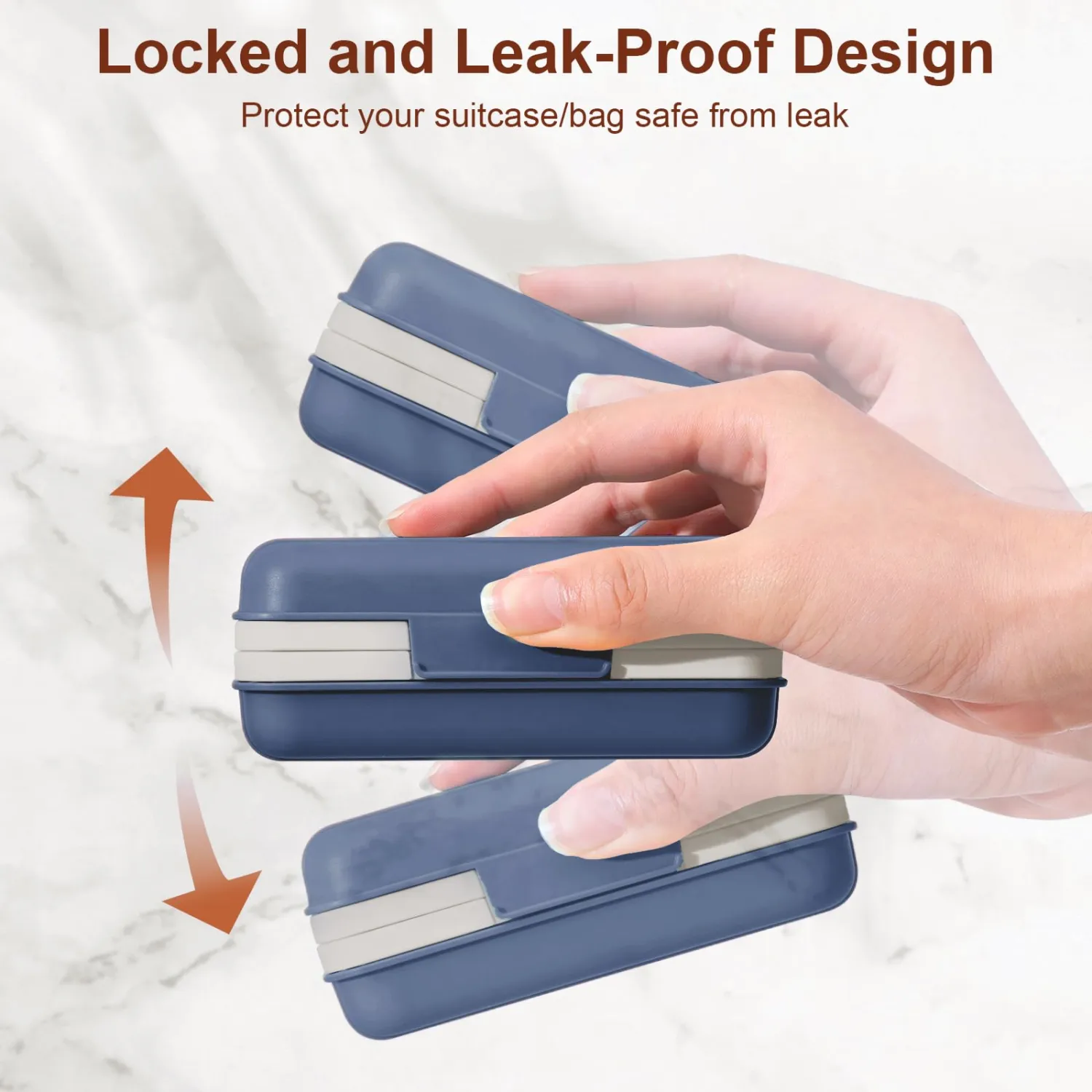 Quatish Leakproof Bar Soap Holder Dish with Lid for Shower, Portable Travel Soap Case Box for Gym, Camping, Hiking, Outdoor Use, Travel Size Toiletries Essentials, Keeps Soap Dry, Navy