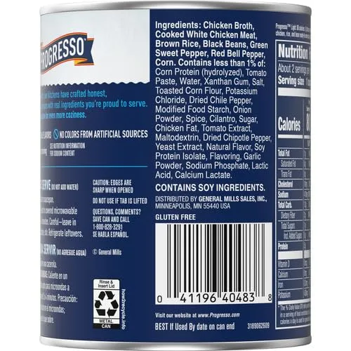 Progresso Light Zesty Santa Fe Style Chicken Soup, Gluten Free, 18.5 oz