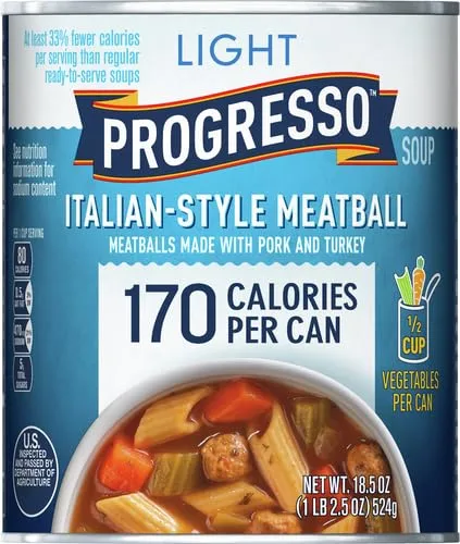 Progresso Light, Italian-Style Meatball Canned Soup, 18.5 oz (Pack of 2)