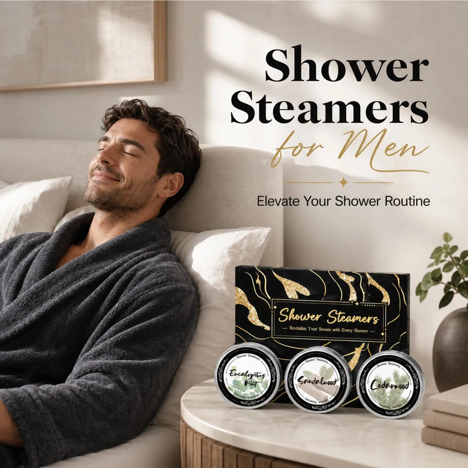Shower Steamers Aromatherapy for Men, 8 Pcs Boo Basket Stuffers for Him Dad