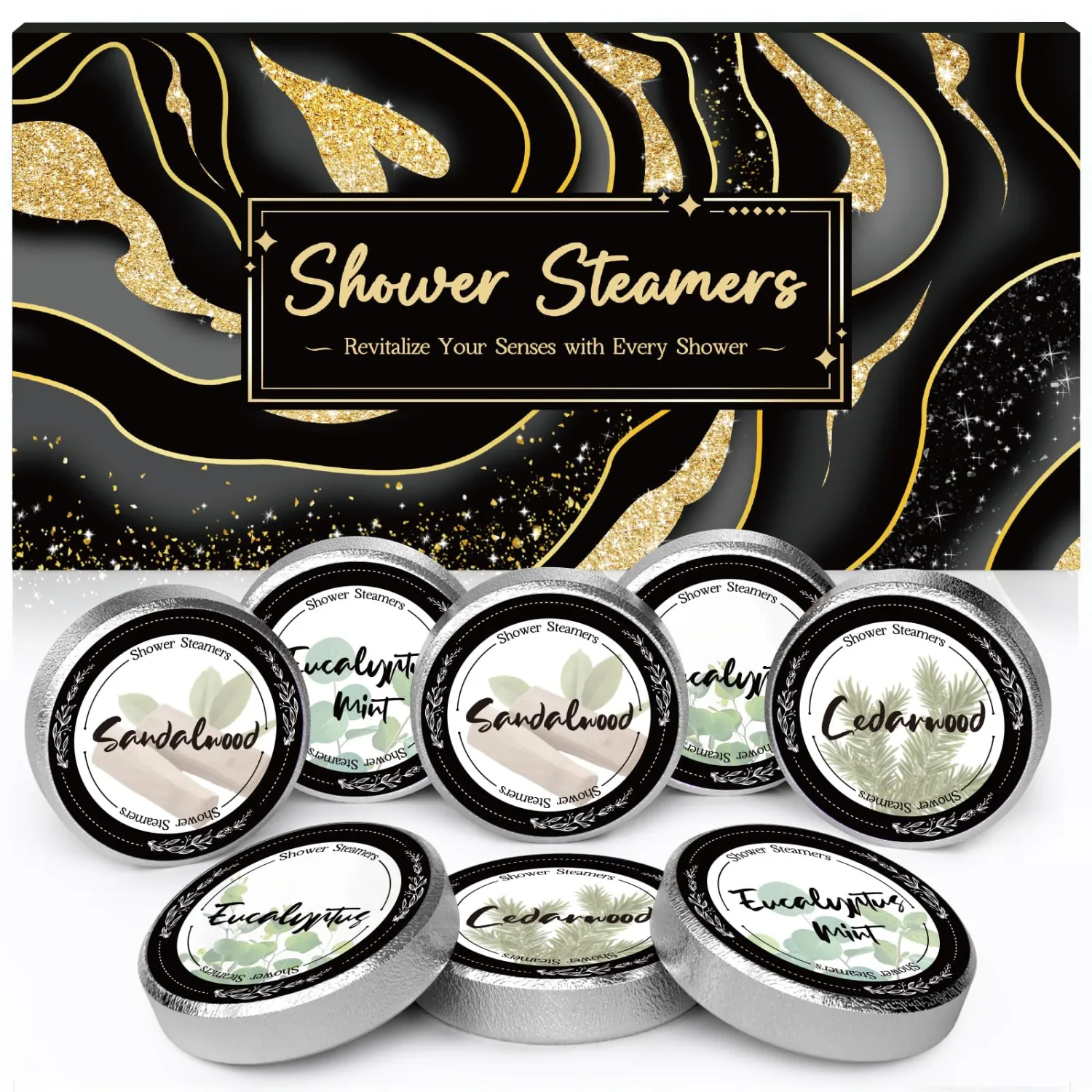 Shower Steamers Aromatherapy for Men, 8 Pcs Boo Basket Stuffers for Him Dad