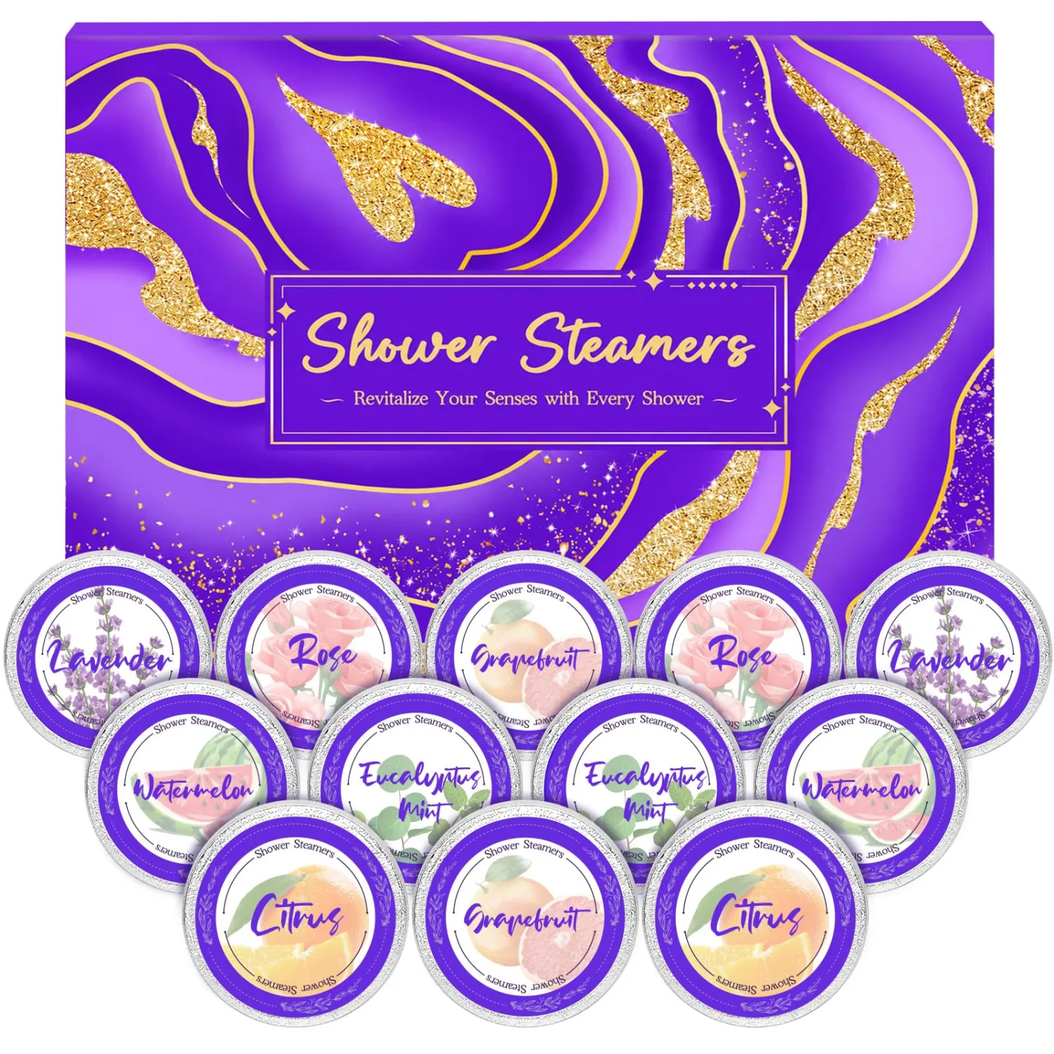 12 Pcs Shower Steamers Aromatherapy, Christmas Stocking Stuffers for Women