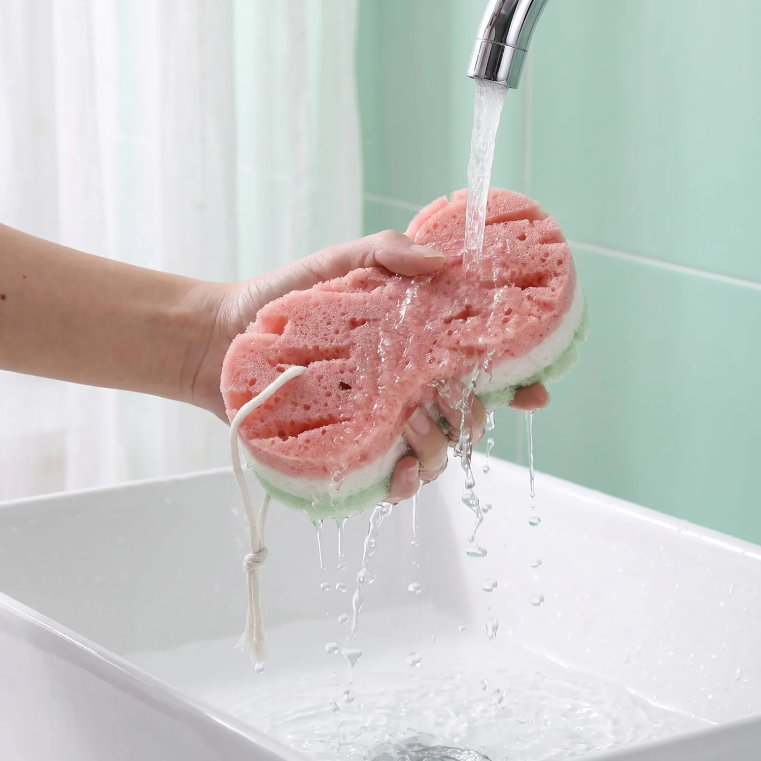 3-Piece 3-Layer Bath Sponges, Soft PU Foam Exfoliating Sponges