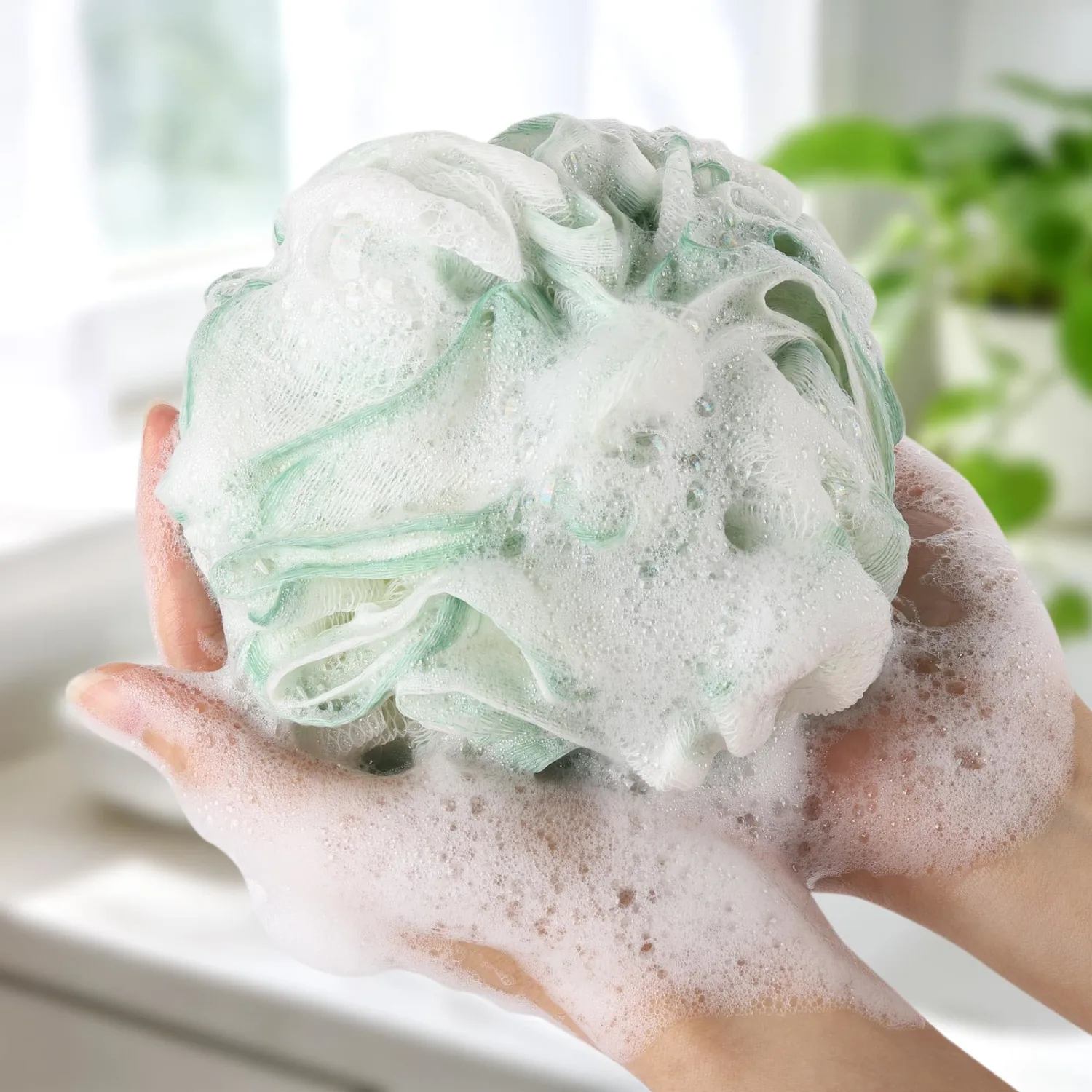 Bath Sponges Loofahs 75g/Piece, Large Size Shower Sponge Exfoliating Cleaning Bath Loofa Body Scrubber Balls for Women Men - Pack of 6