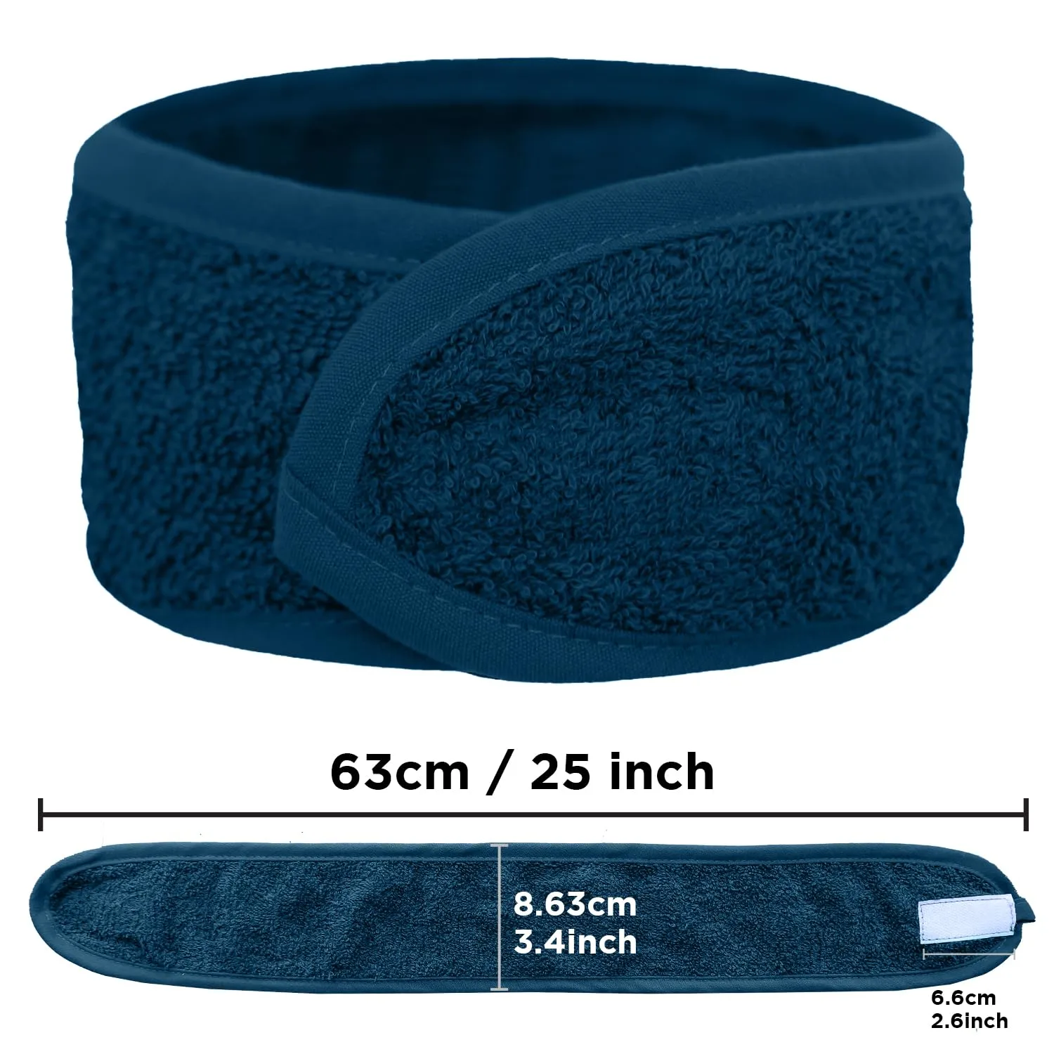 DAN RIVER Spa Headband, Soft Terry Cloth Makeup & Skincare Pack of 3