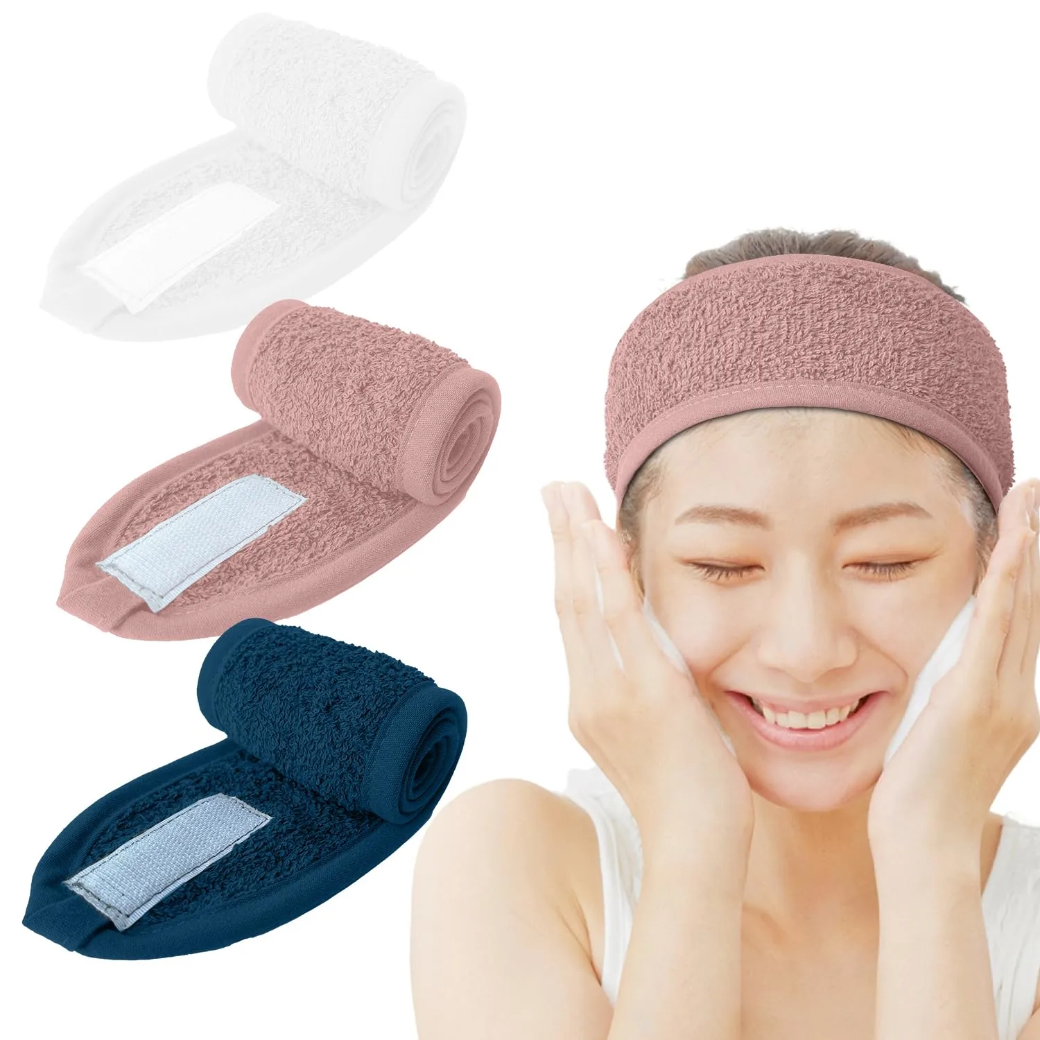DAN RIVER Spa Headband, Soft Terry Cloth Makeup & Skincare Pack of 3
