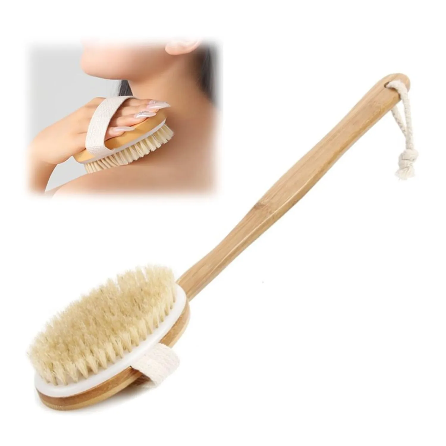 Body Back Scrubber for Shower,Bath Back Washer Brush Long Handle for Shower