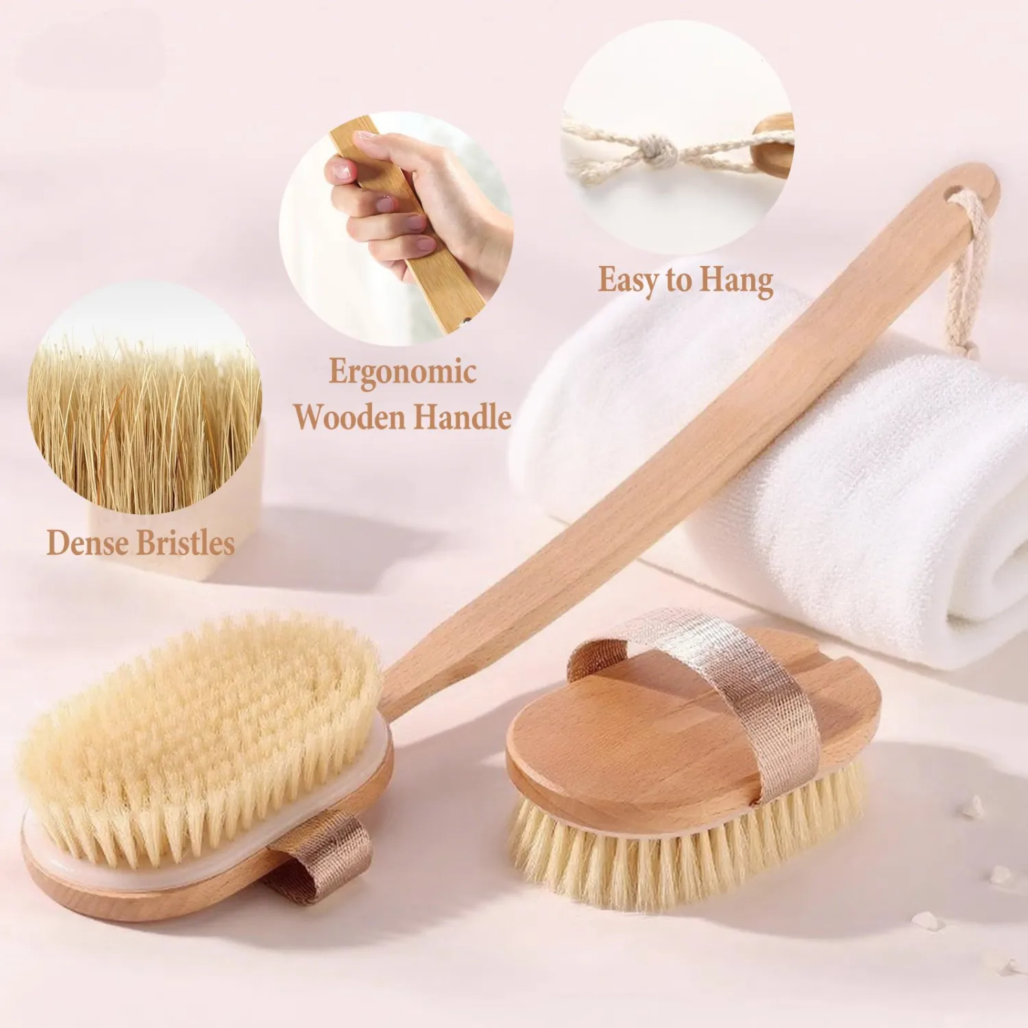 Body Back Scrubber for Shower,Bath Back Washer Brush Long Handle for Shower