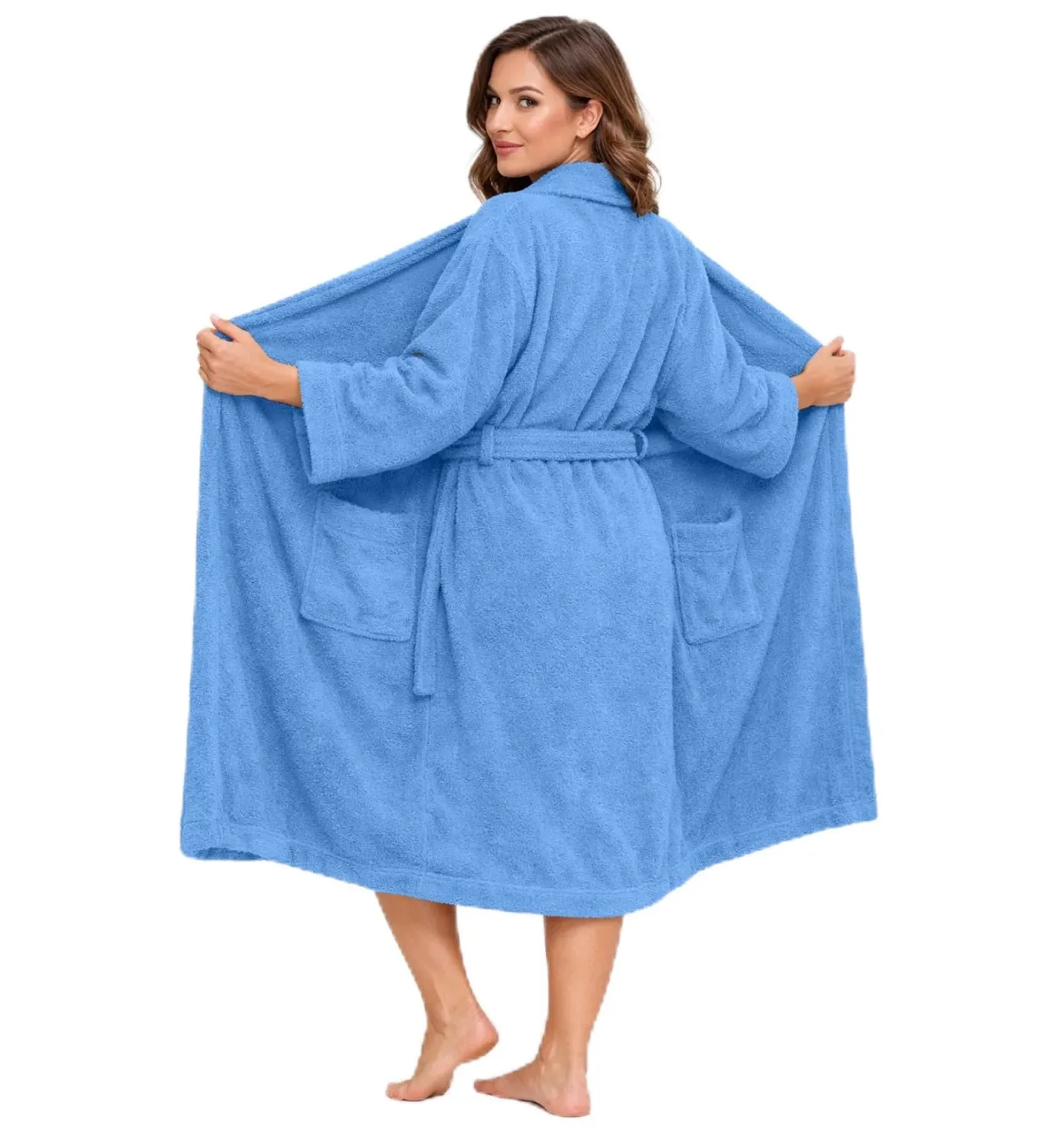 DAN RIVER Premium Cotton Terry Robes for Women and Men, Ultra Soft bathrobe with Adjustable Waist Belt and Pockets Pack of 1