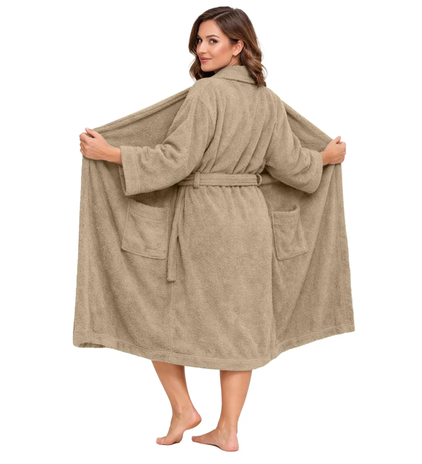 DAN RIVER Premium Cotton Terry Robes for Women and Men, Ultra Soft bathrobe with Adjustable Waist Belt and Pockets Pack of 1