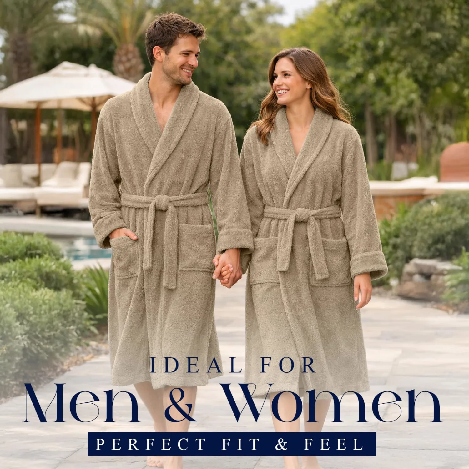 DAN RIVER Premium Cotton Terry Robes for Women and Men, Ultra Soft bathrobe with Adjustable Waist Belt and Pockets Pack of 1