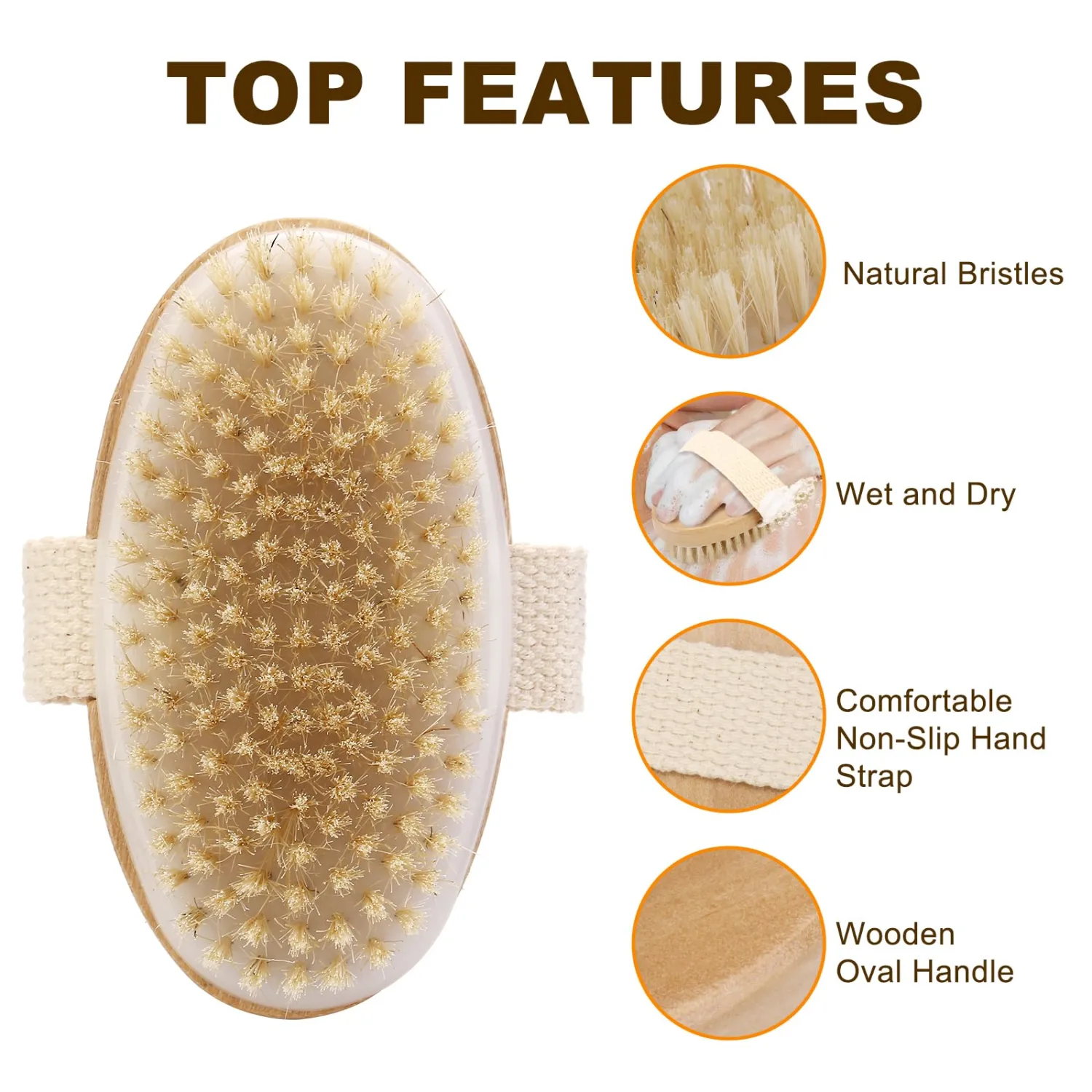 2Pcs Dry Body Brush for Lymphatic Drainage and Exfoliation