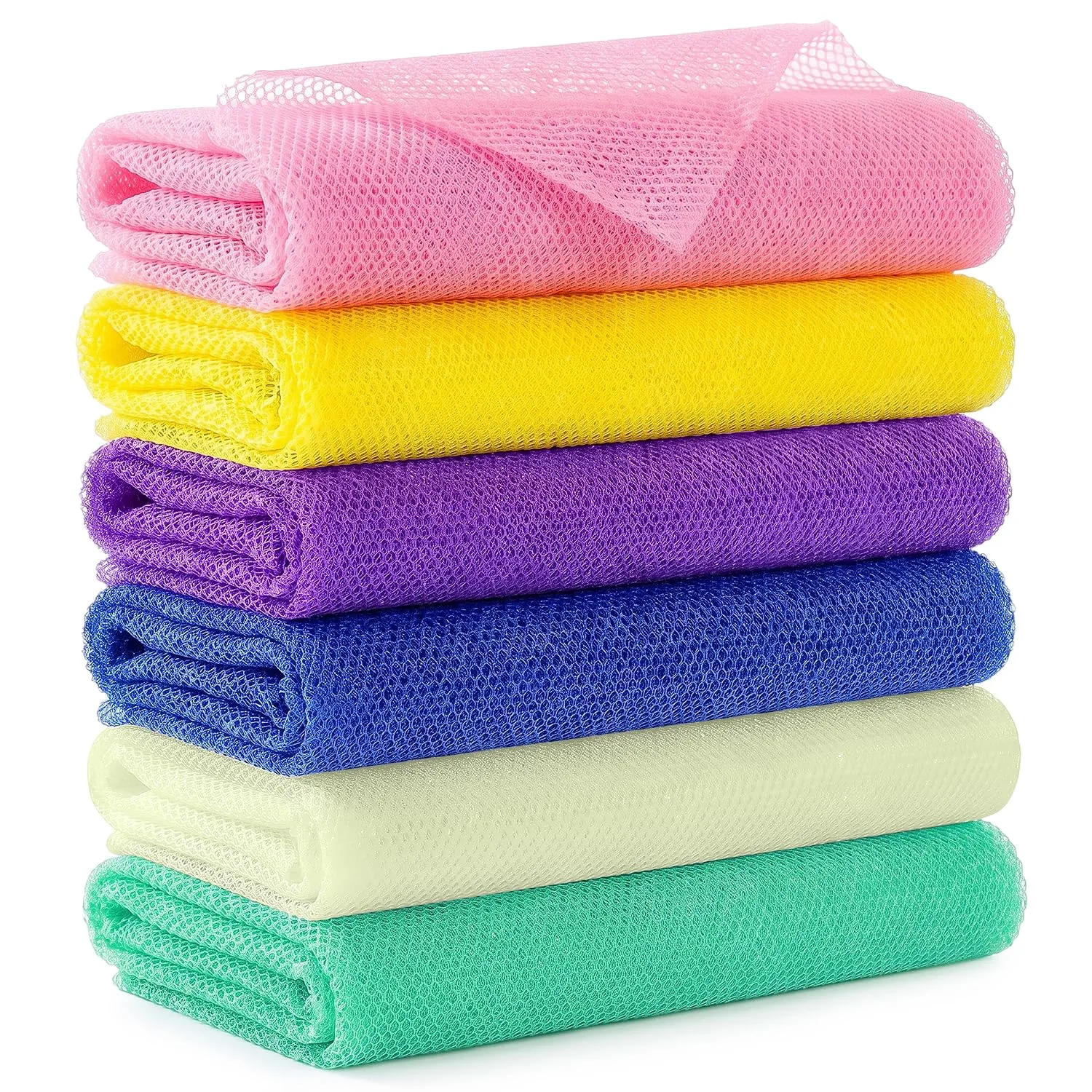 6‑Pack African Net Sponge Authentic, Exfoliating Shower Scrubber