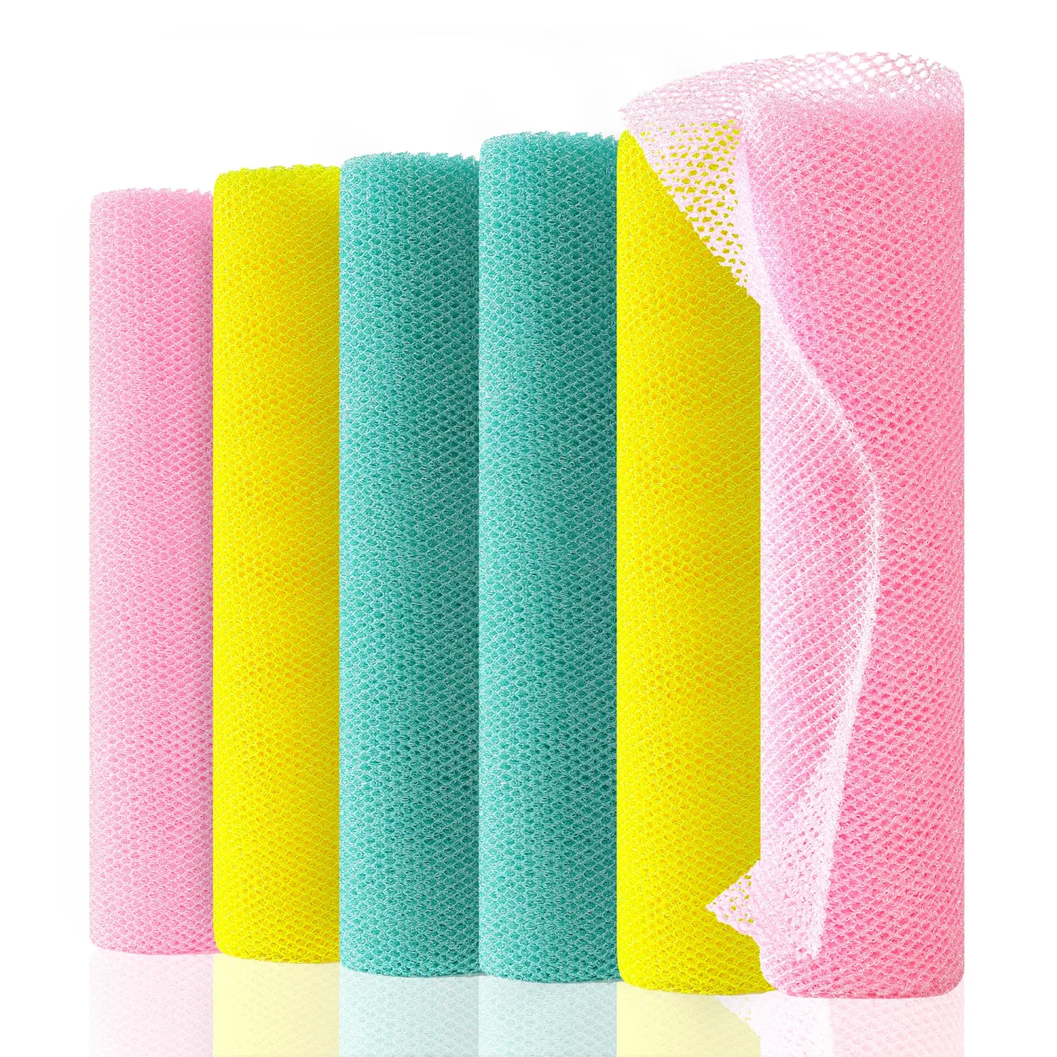 Authentic African Net Sponge,6 Pack Multi Color Body Scrubber
