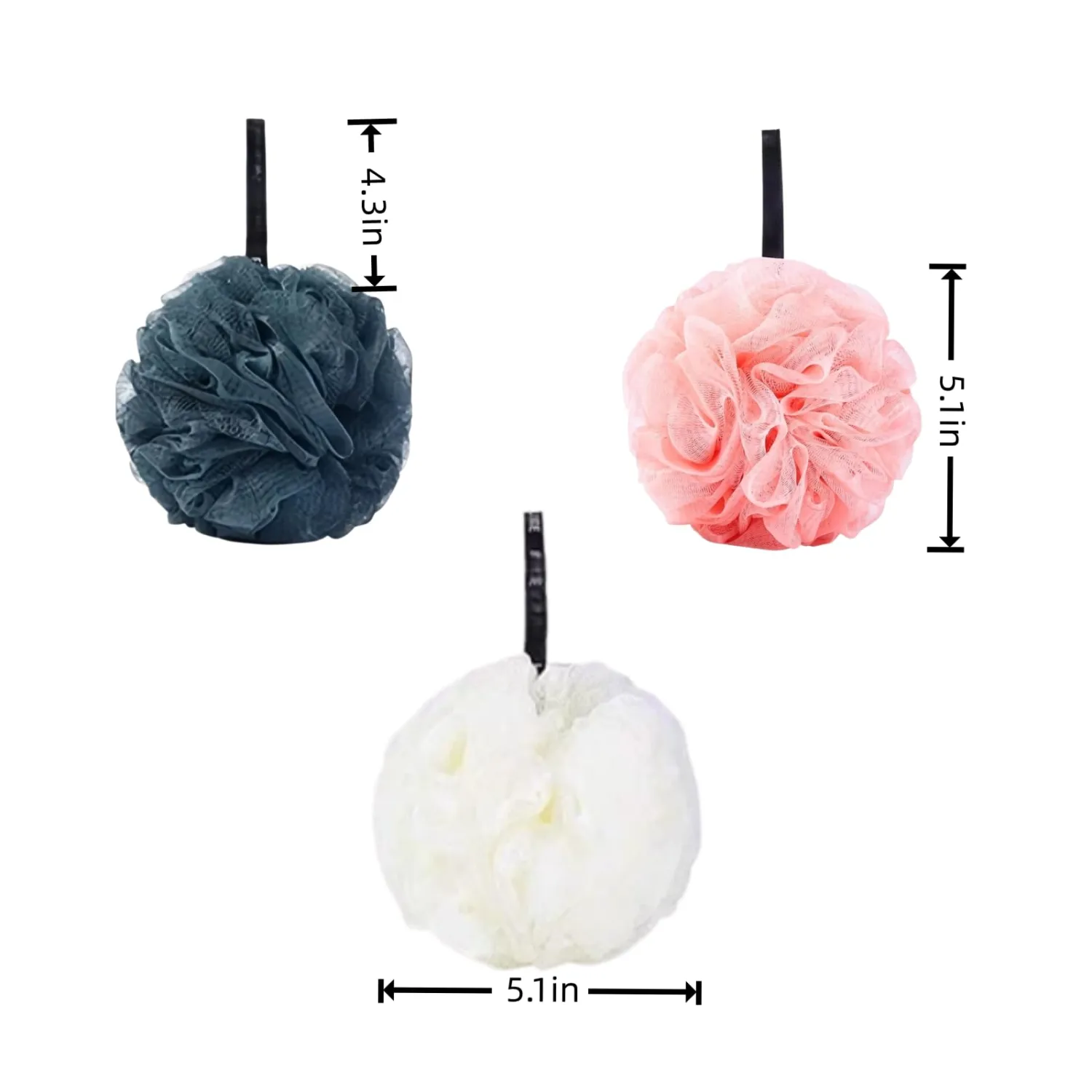 6Pcs Loofah Sponge, Exfoliating Body Scrubber, Men Women Shower Bath Sponges for Skin Gentle Cleansing Exfoliation, Bathroom Accessories