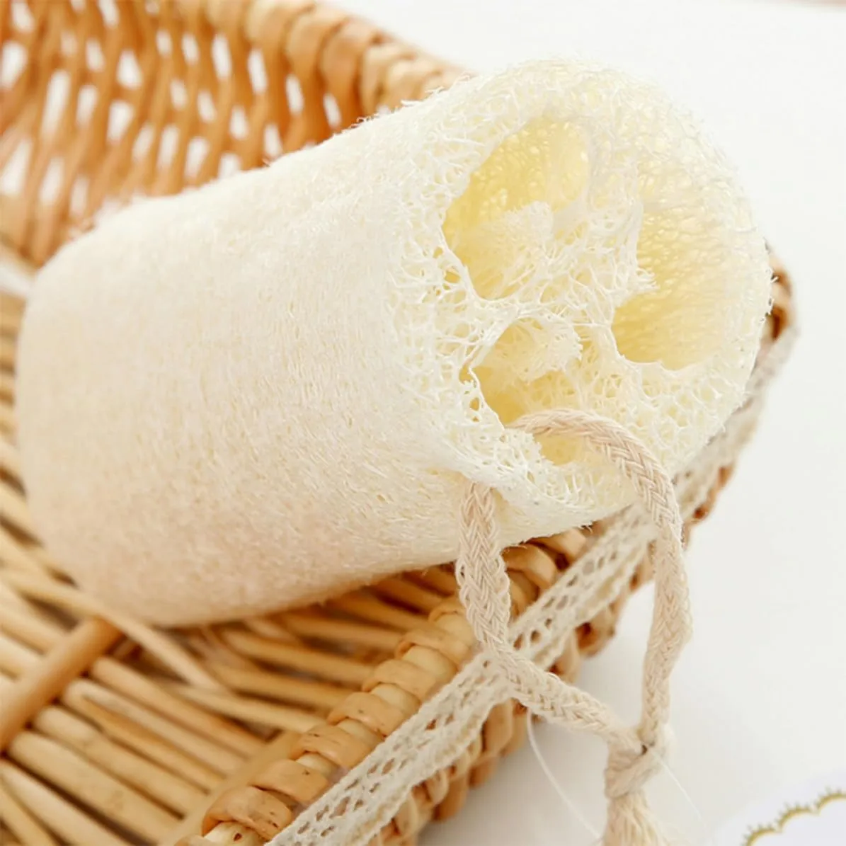 Bath Sponge Scrubber for Exfoliating 3pcs Natural Loofah Body Cleaning