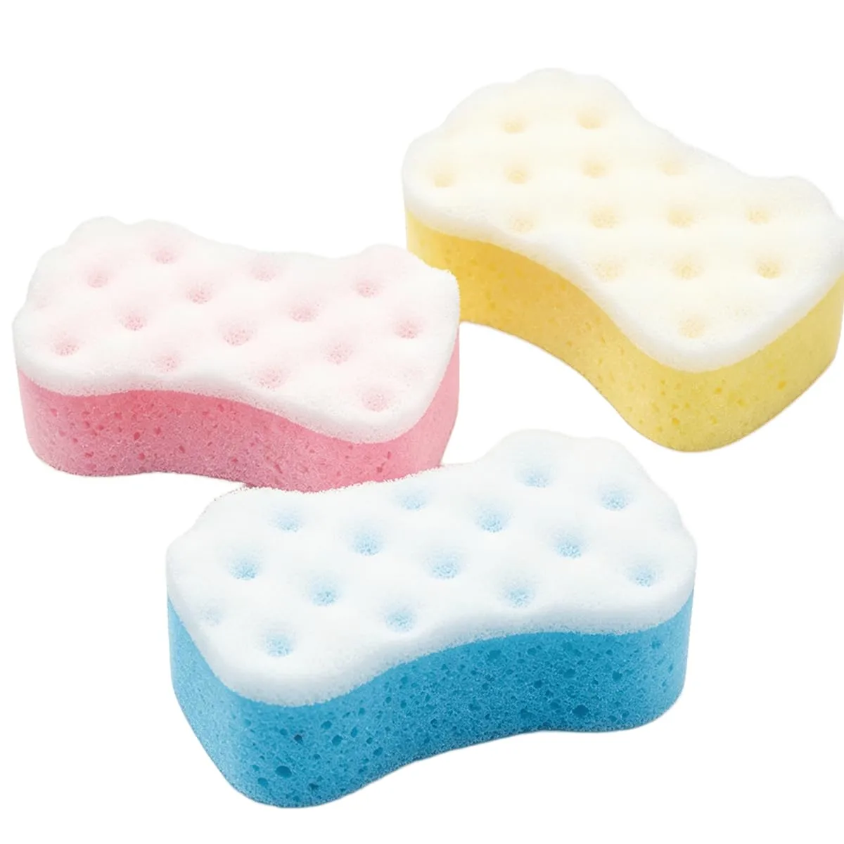 3pcs Bath Sponges Sponge Loofah Body Scrubber for Women/Men，Shower Pouf Cleaning for Shower Exfoliating