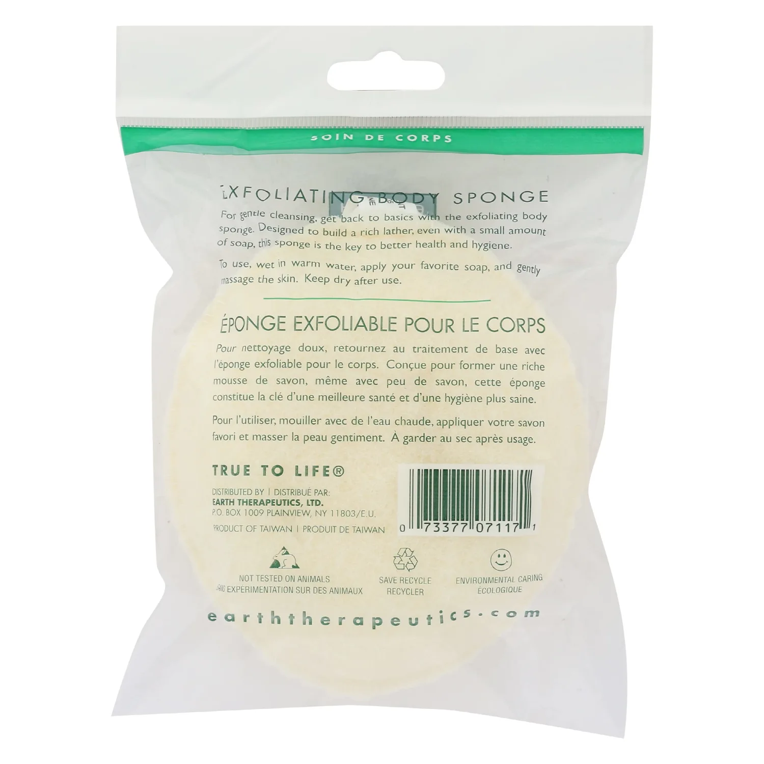 Earth Therapeutics Exfoliating Body Sponge, 1 EA