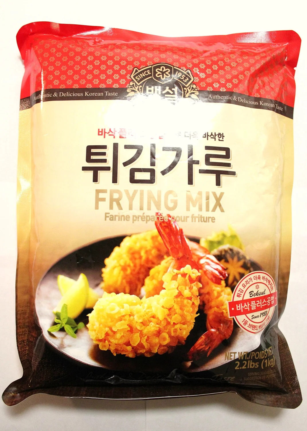 CJ Beksul Korean Shrimp Tempura Frying Mix, 2.2 lbs (1kg)