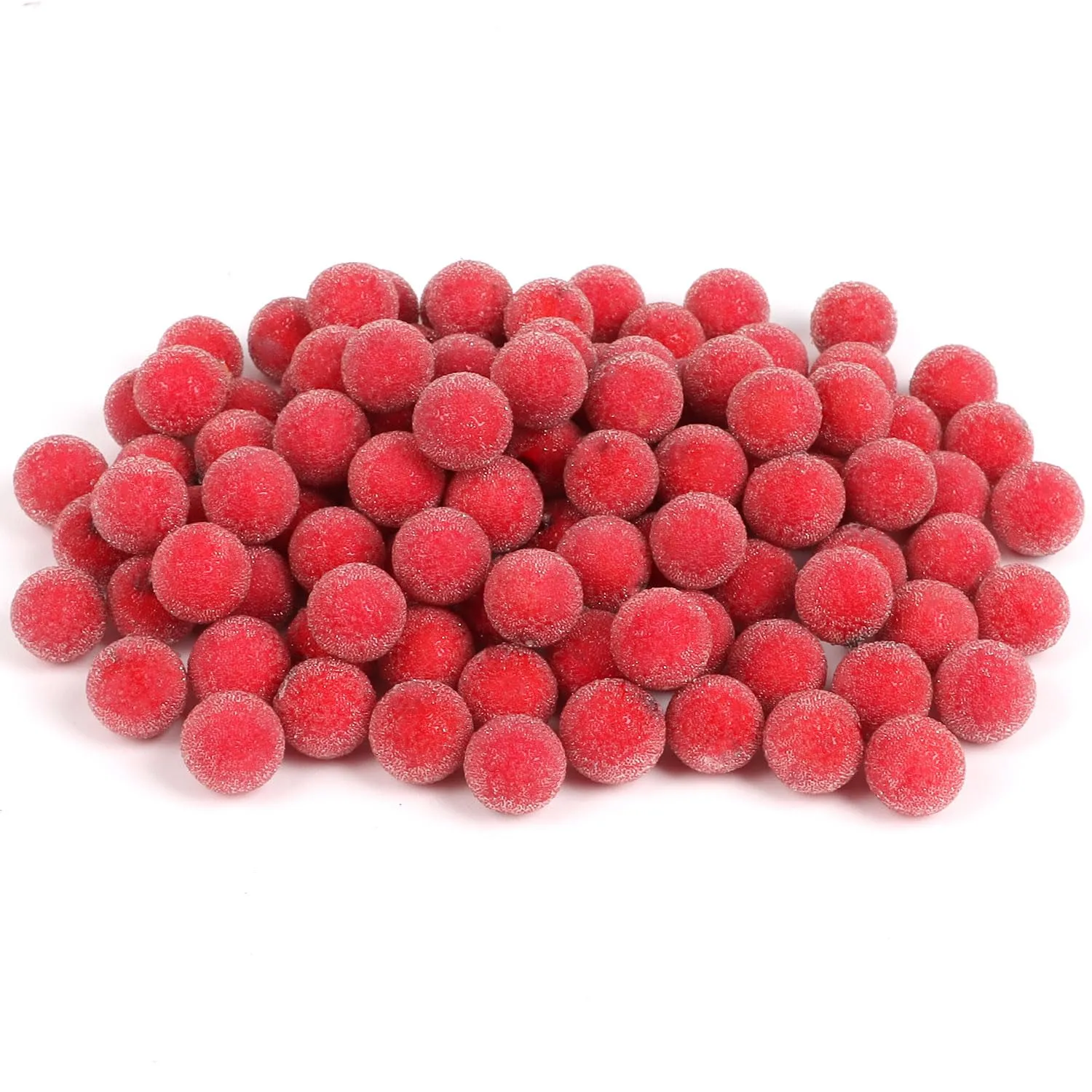 CCINEE 100Pcs Artificial Red Holly Berries Fruit for Vase Fillers, 20MM Fake Christmas Frosted Cranberry for Bowl Vase Filler Holiday Home Decor