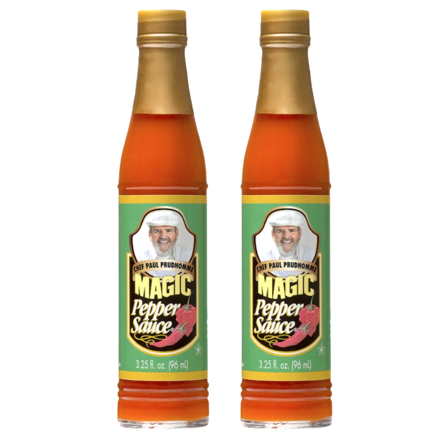 Chef Paul Magic Seasonings Blends Magic Pepper Sauce | Bold Flavor with Habanero | Spicy for Cooking & Dipping | Red Hot for Everyday Meals | Chili Sauce | 3.25 fl oz (2 Pack)