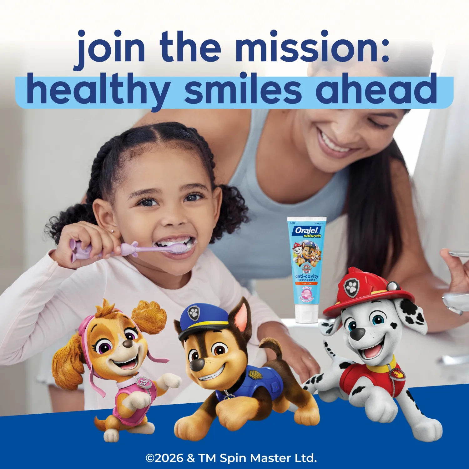 Orajel Naturals Paw Patrol Kids Fluoride Toothpaste, Fruity, 4.2 Oz, 4-Pack
