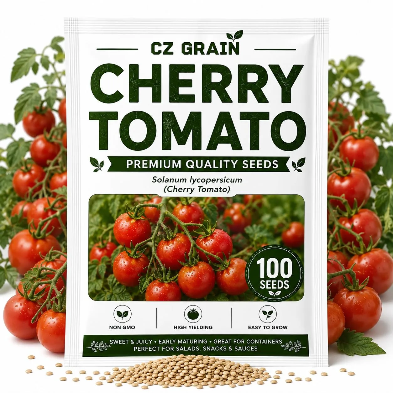 100 Premium Non-GMO Seed Collection, Cherry Tomato