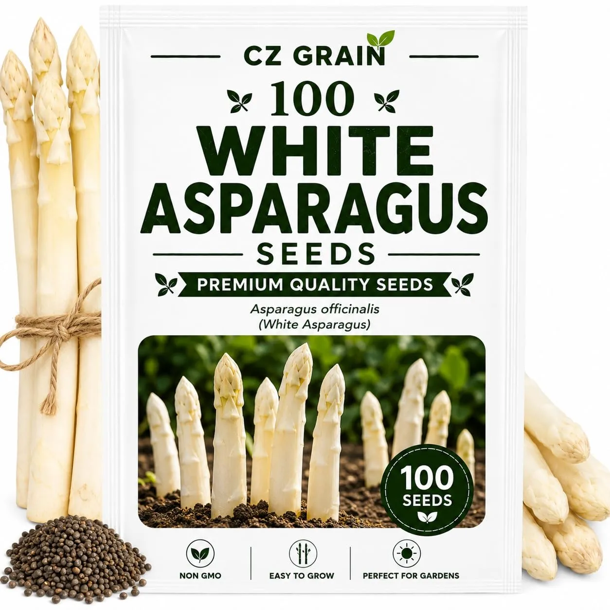 White Asparagus Seeds for Planting Heirloom Vegetable -100 Premium Seeds