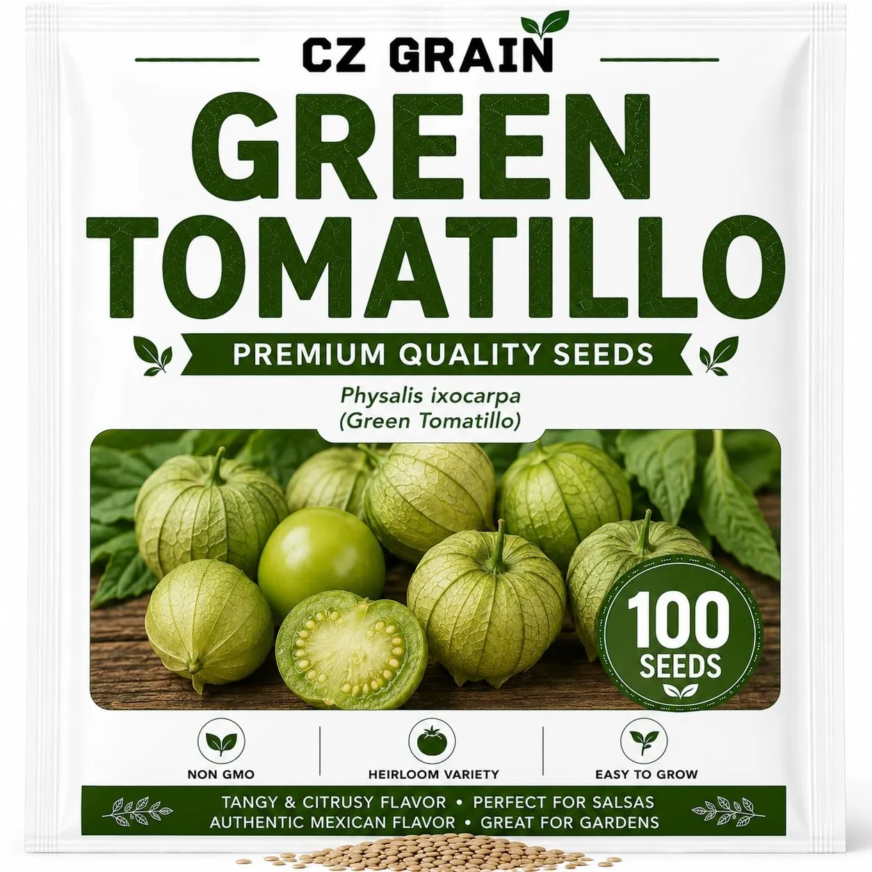 Green Tomatillo Seeds for Planting | Heirloom Salsa Verde | 100 Seeds