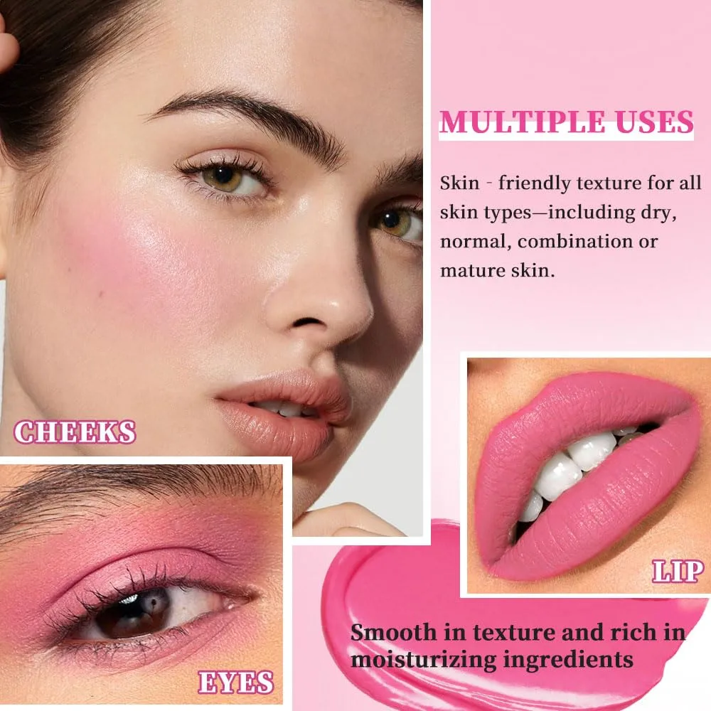 Rose Red Monochrome Cream Blush Stick for Face Contour, Natural Blush for Cheeks, Buildable Long-Lasting Blushstick for All Skin Types, Hydrating & Smooth Finish, Vegan & Cruelty-Free, 07