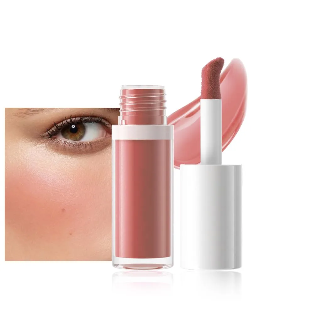 Rosy Brown Highly Pigmented Liquid Blush Makeup for Cheeks Lips Eyes