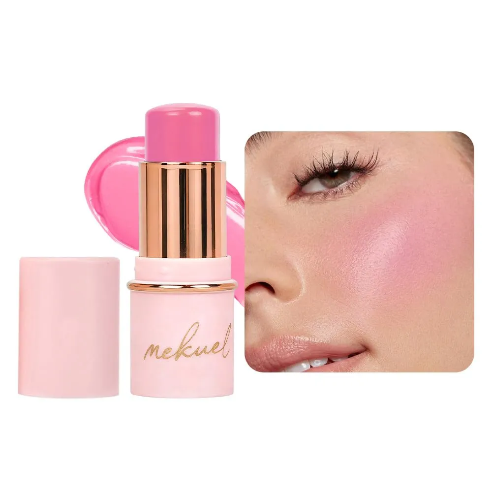Rose Pink Monochrome Cream Blush Stick for Face Contour, Natural Blush for Cheeks, Buildable Long-Lasting Blushstick for All Skin Types, Hydrating & Smooth Finish, Vegan & Cruelty-Free, 03