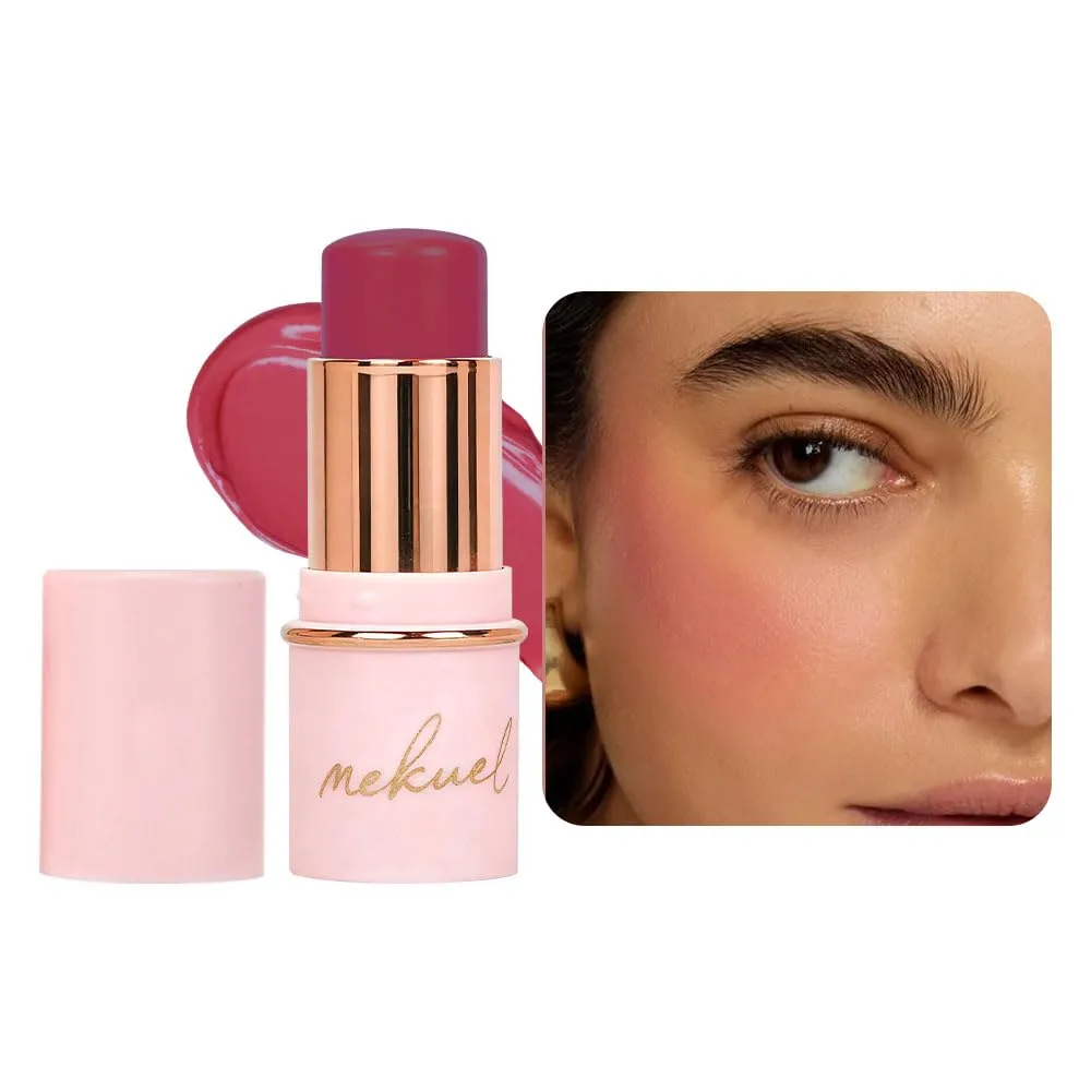 Maroon Red Monochrome Cream Blush Stick for Face Contour, Natural Blush for Cheeks, Buildable Long-Lasting Blushstick for All Skin Types, Hydrating & Smooth Finish, Vegan & Cruelty-Free, 10