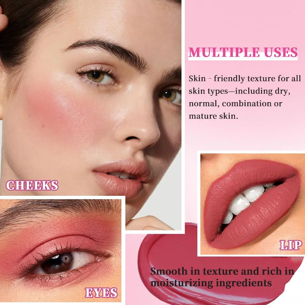 Maroon Red Monochrome Cream Blush Stick for Face Contour, Natural Blush for Cheeks, Buildable Long-Lasting Blushstick for All Skin Types, Hydrating & Smooth Finish, Vegan & Cruelty-Free, 10