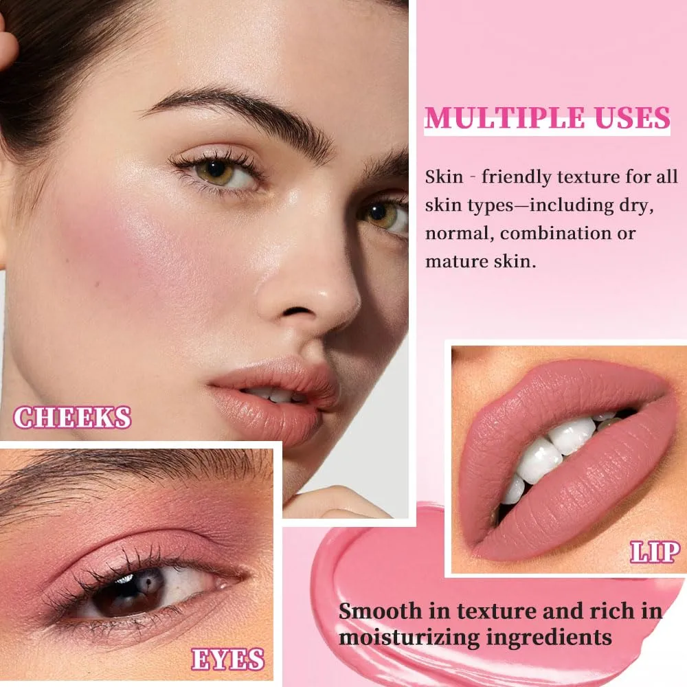 Mauve Pink Monochrome Cream Blush Stick for Face Contour, Natural Blush for Cheeks, Buildable Long-Lasting Blushstick for All Skin Types, Hydrating & Smooth Finish, Vegan & Cruelty-Free, 04