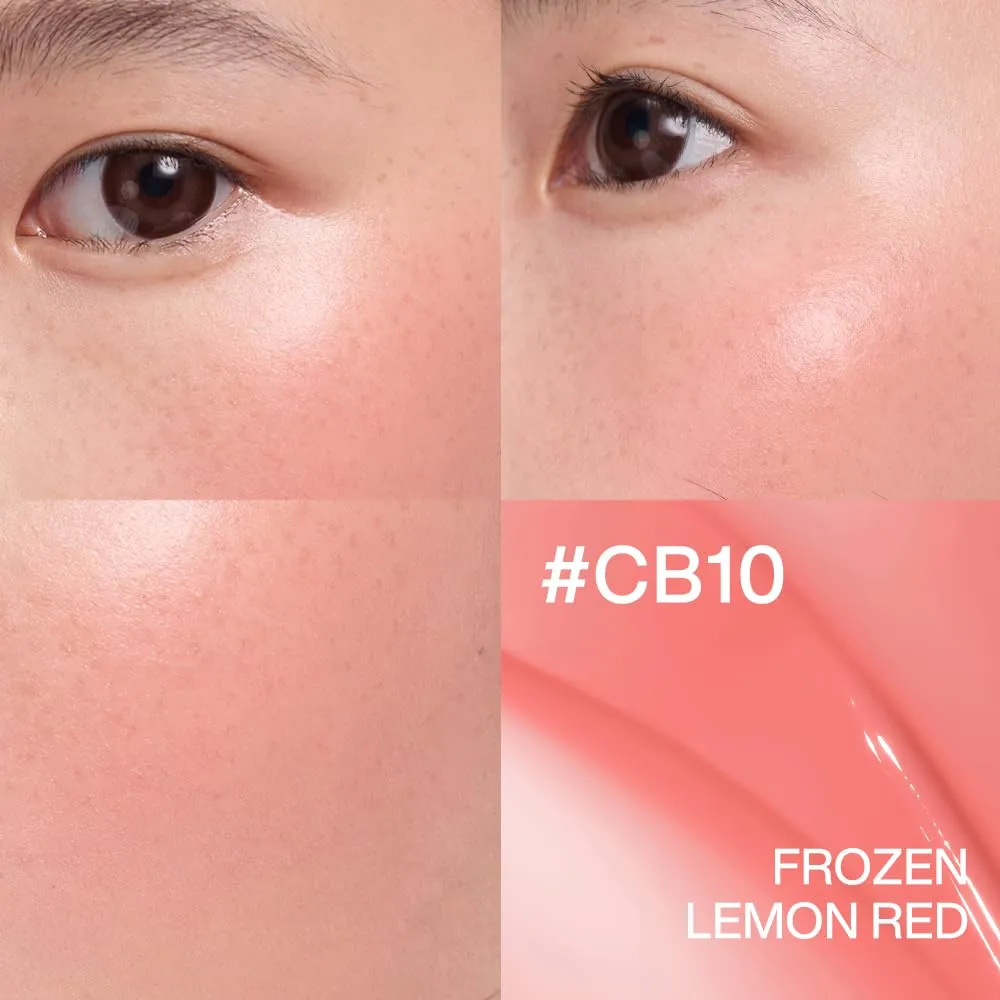 INTO YOU Cream Blush Air Cushion for Cheeks Eyes, Moisturizing, Lightweight, Dewy Finish Face Makeup, Long Wearing, Buildable, Blendable, Pigmented Blush, for All Skin Tones (CB10-Frozen Lemon Red)