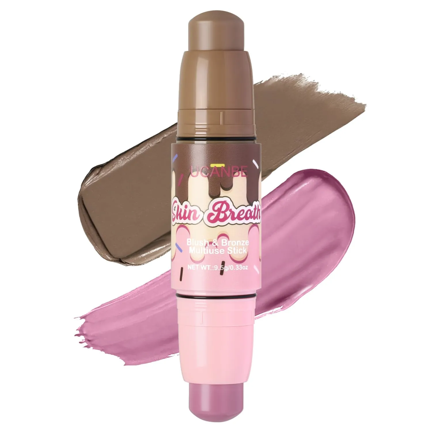 UCANBE 2-in-1 Blush & Bronzer Stick, Cream Face Makeup (01 Lavender)